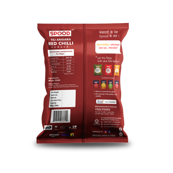 Tej Angara Red Chilli Powder 100 Gram - Image 2